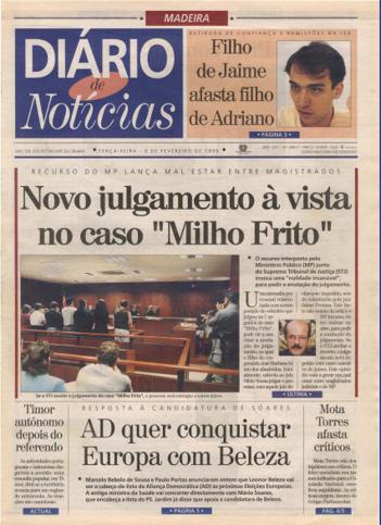 Edição do dia 9 Fevereiro 1999 da pubicação Diário de Notícias