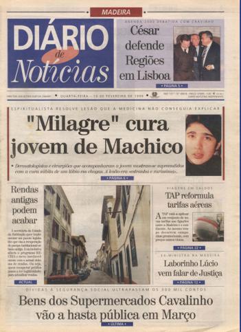 Edição do dia 10 Fevereiro 1999 da pubicação Diário de Notícias