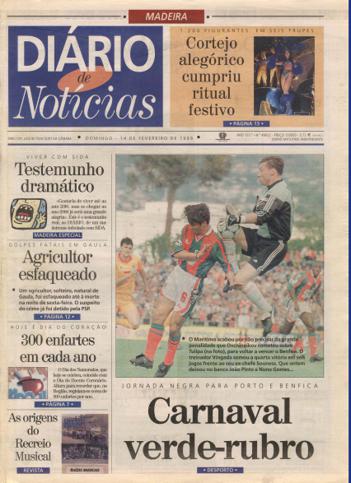 Edição do dia 14 Fevereiro 1999 da pubicação Diário de Notícias