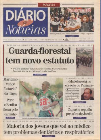 Edição do dia 17 Fevereiro 1999 da pubicação Diário de Notícias