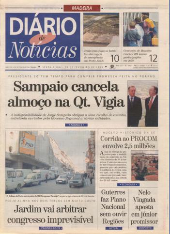 Edição do dia 19 Fevereiro 1999 da pubicação Diário de Notícias