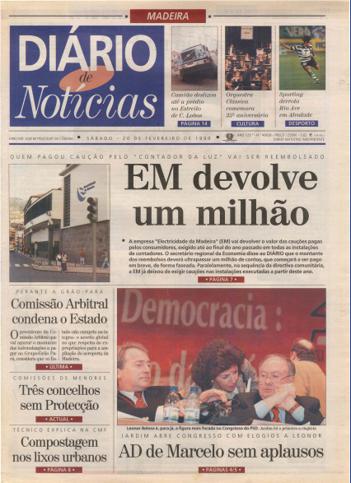 Edição do dia 20 Fevereiro 1999 da pubicação Diário de Notícias