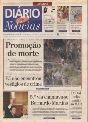 Edição do dia 28 Fevereiro 1999 da pubicação Diário de Notícias