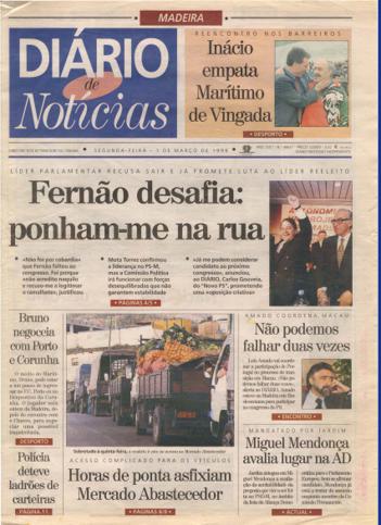 Edição do dia 1 Março 1999 da pubicação Diário de Notícias