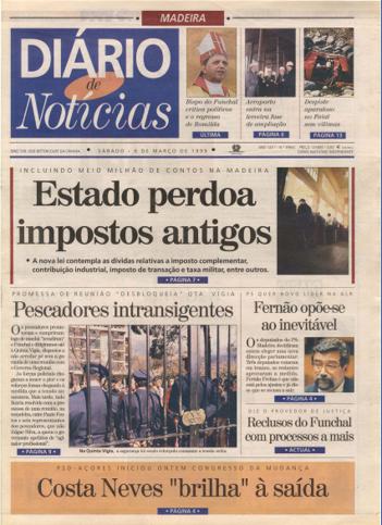 Edição do dia 6 Março 1999 da pubicação Diário de Notícias