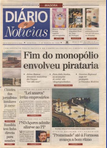 Edição do dia 7 Março 1999 da pubicação Diário de Notícias