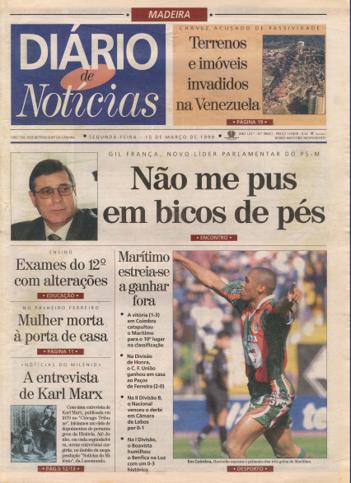 Edição do dia 15 Março 1999 da pubicação Diário de Notícias