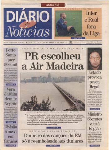 Edição do dia 18 Março 1999 da pubicação Diário de Notícias