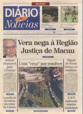 Edição do dia 21 Março 1999 da pubicação Diário de Notícias