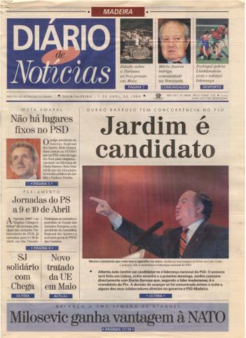 Edição do dia 1 Abril 1999 da pubicação Diário de Notícias