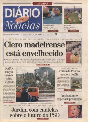 Edição do dia 4 Abril 1999 da pubicação Diário de Notícias