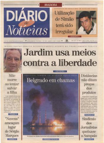 Edição do dia 5 Abril 1999 da pubicação Diário de Notícias