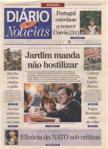 Edição do dia 6 Abril 1999 da pubicação Diário de Notícias