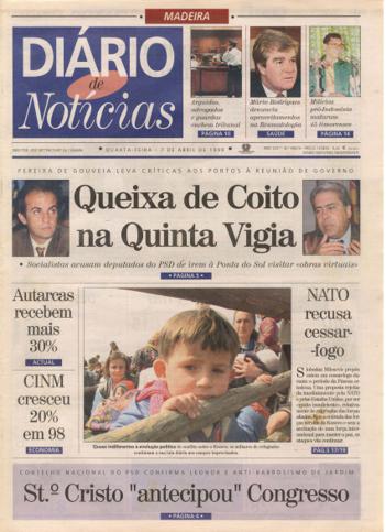 Edição do dia 7 Abril 1999 da pubicação Diário de Notícias