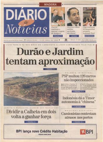 Edição do dia 13 Abril 1999 da pubicação Diário de Notícias