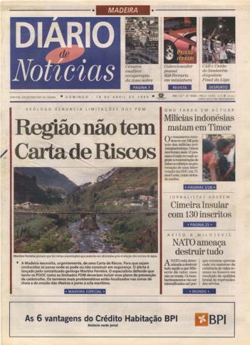 Edição do dia 18 Abril 1999 da pubicação Diário de Notícias