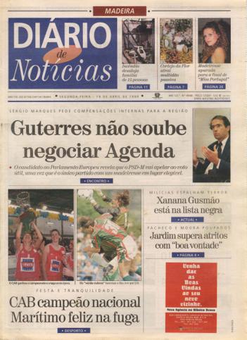 Edição do dia 19 Abril 1999 da pubicação Diário de Notícias