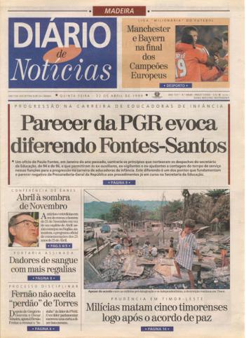 Edição do dia 22 Abril 1999 da pubicação Diário de Notícias