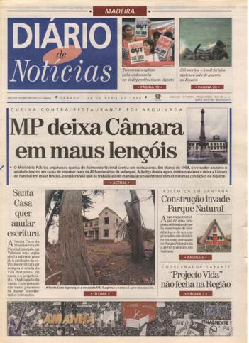 Edição do dia 24 Abril 1999 da pubicação Diário de Notícias