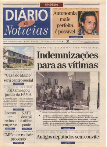 Edição do dia 27 Abril 1999 da pubicação Diário de Notícias