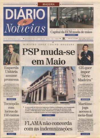 Edição do dia 28 Abril 1999 da pubicação Diário de Notícias