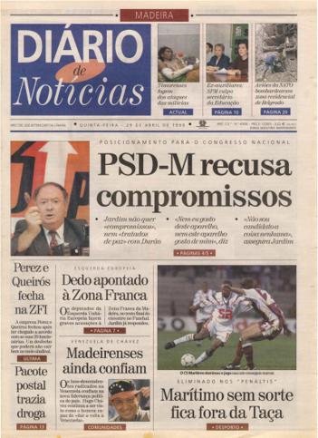 Edição do dia 29 Abril 1999 da pubicação Diário de Notícias