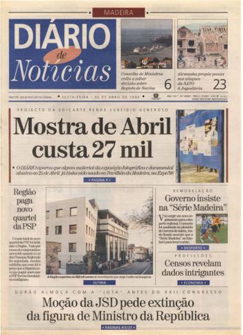 Edição do dia 30 Abril 1999 da pubicação Diário de Notícias