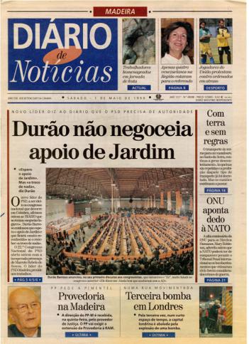 Edição do dia 1 Maio 1999 da pubicação Diário de Notícias