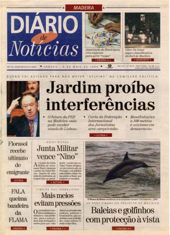 Edição do dia 8 Maio 1999 da pubicação Diário de Notícias