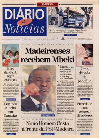 Edição do dia 9 Maio 1999 da pubicação Diário de Notícias