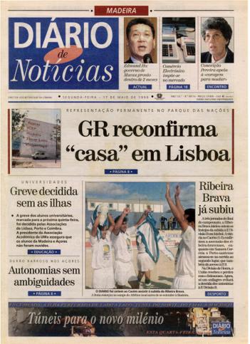 Edição do dia 17 Maio 1999 da pubicação Diário de Notícias