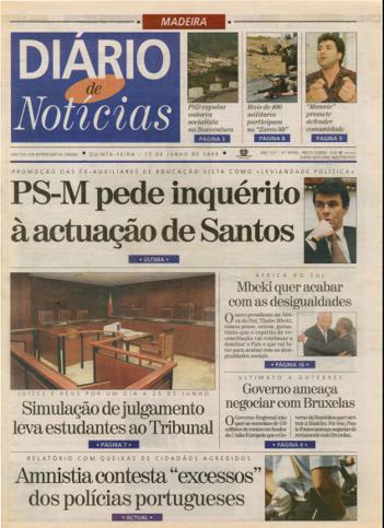 Edição do dia 17 Junho 1999 da pubicação Diário de Notícias