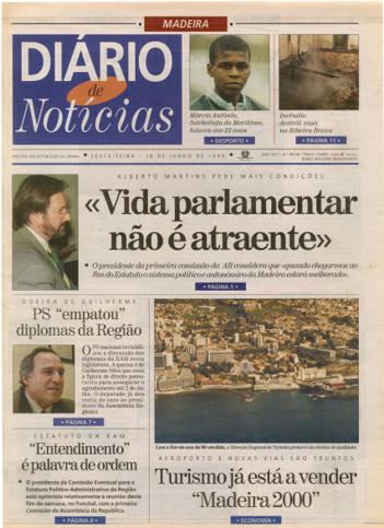 Edição do dia 18 Junho 1999 da pubicação Diário de Notícias