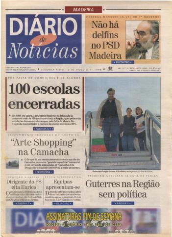 Edição do dia 2 Agosto 1999 da pubicação Diário de Notícias