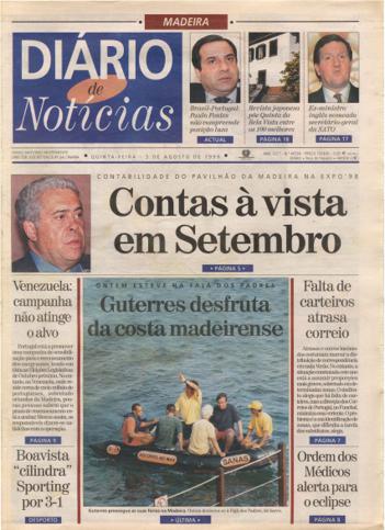 Edição do dia 5 Agosto 1999 da pubicação Diário de Notícias