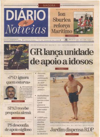 Edição do dia 17 Agosto 1999 da pubicação Diário de Notícias