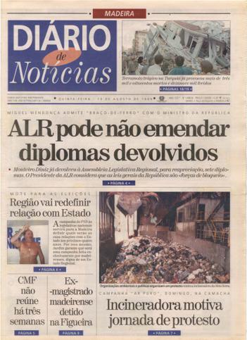 Edição do dia 19 Agosto 1999 da pubicação Diário de Notícias