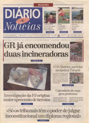 Edição do dia 20 Agosto 1999 da pubicação Diário de Notícias