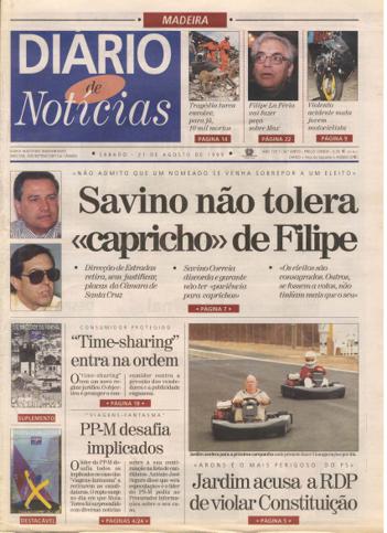 Edição do dia 21 Agosto 1999 da pubicação Diário de Notícias