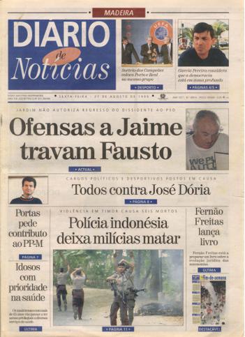 Edição do dia 27 Agosto 1999 da pubicação Diário de Notícias