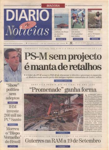 Edição do dia 29 Agosto 1999 da pubicação Diário de Notícias