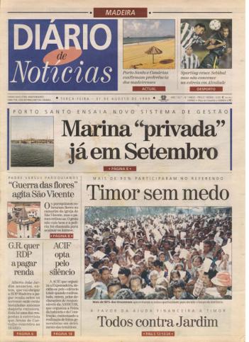 Edição do dia 31 Agosto 1999 da pubicação Diário de Notícias