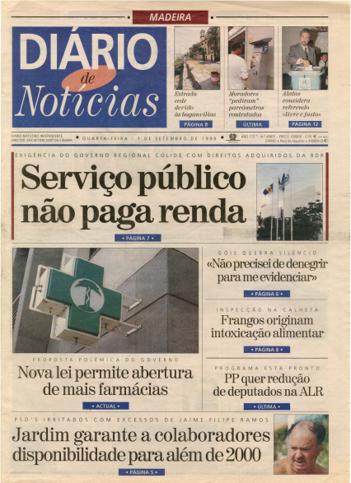 Edição do dia 1 Setembro 1999 da pubicação Diário de Notícias