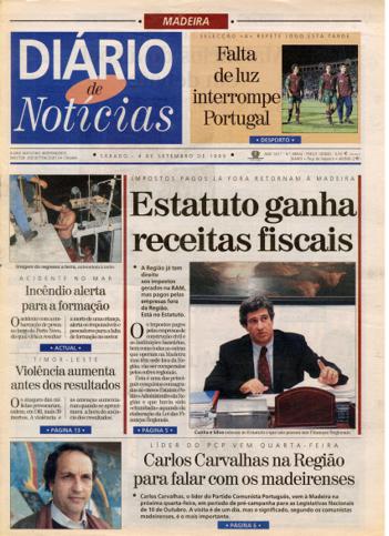 Edição do dia 4 Setembro 1999 da pubicação Diário de Notícias