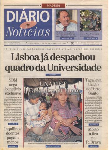 Edição do dia 10 Setembro 1999 da pubicação Diário de Notícias