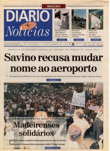 Edição do dia 14 Setembro 1999 da pubicação Diário de Notícias