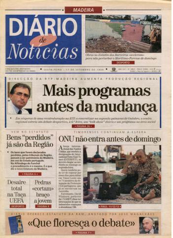 Edição do dia 17 Setembro 1999 da pubicação Diário de Notícias