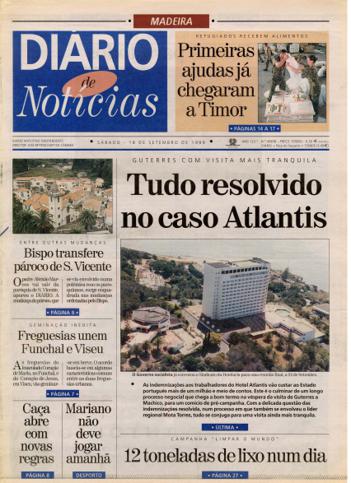 Edição do dia 18 Setembro 1999 da pubicação Diário de Notícias