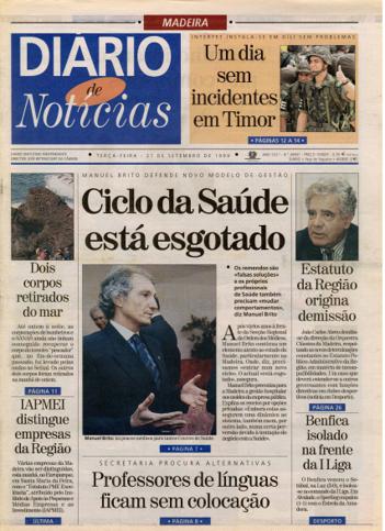 Edição do dia 21 Setembro 1999 da pubicação Diário de Notícias