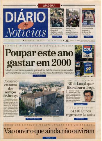 Edição do dia 26 Setembro 1999 da pubicação Diário de Notícias